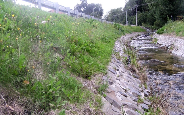 Rekonstrukcja koryta potoku w Sloupie