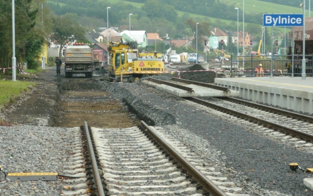 Stabilizacja podłoża pod linią kolejową w Bylnicy