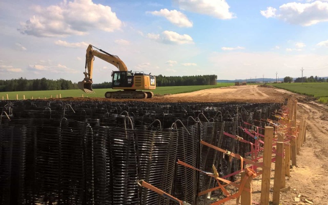 Założenie nasypowego korpusu – Nové Veselí – obwodnica