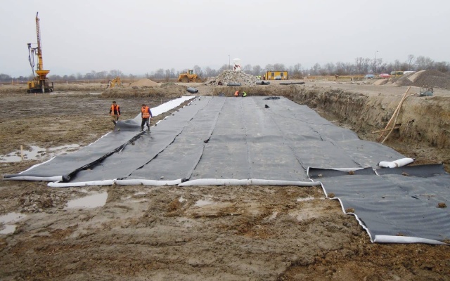 Odwadnianie płyty fundamentowej biogazowni w Bošanoch