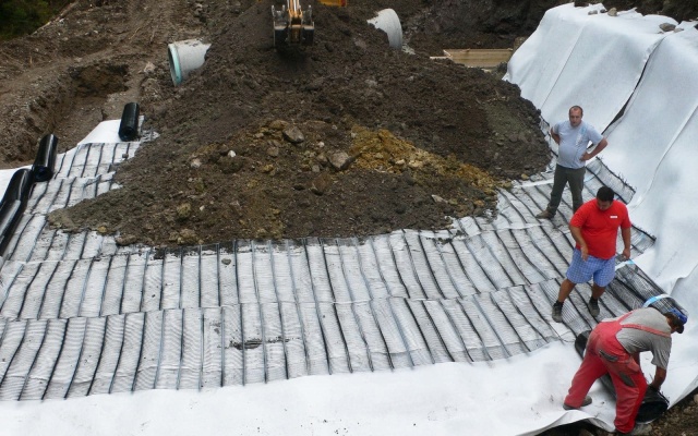 Odvodnienie osuwiska zbocza w Hrabušicach