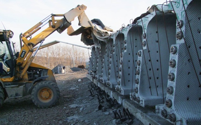 Przyczółki mostowe z gruntu zbrojonego na autostradzie D1 koło Levočy