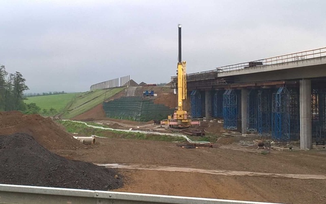 Ściana oporowa Lubeň, D1 Přerov – Lipník nad Bečvou