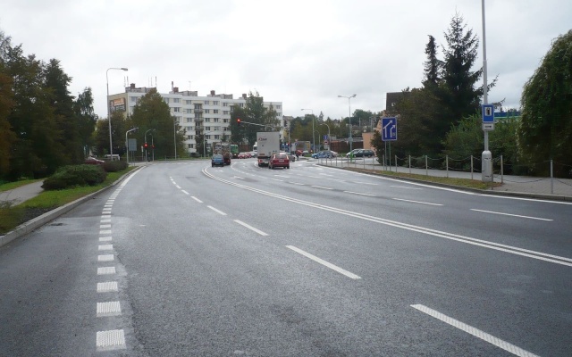 Wzmocnienie warstw asfaltowych na skrzyżowaniu w Havlíčkův Brodzie