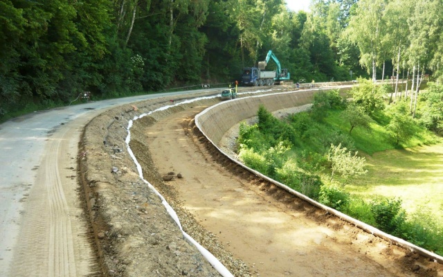 Sanacja niestabilnego zbocza przy drodze I/19 w Přibyslavi