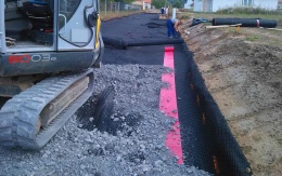 Wzmocnienie warstwy podbudowy drogi w Šebetovie