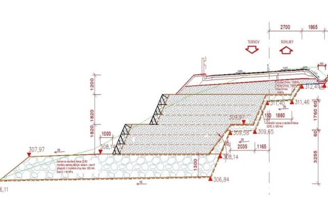 Sanacja osuwiska zbocza w miejscowości Mírová pod Kozákovem