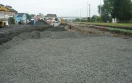 Rekonstrukcja toru podczas budowy terminalu transportowego w Uherském Brodě