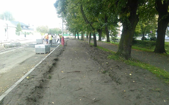 Stabilizacja żwirowej ścieżki w centrum Šternberka