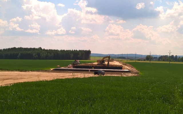 Założenie nasypowego korpusu – Nové Veselí – obwodnica