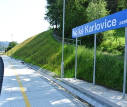 Ochrona skarpy przed erozją przy stacji kolejowej Velké Karlovice